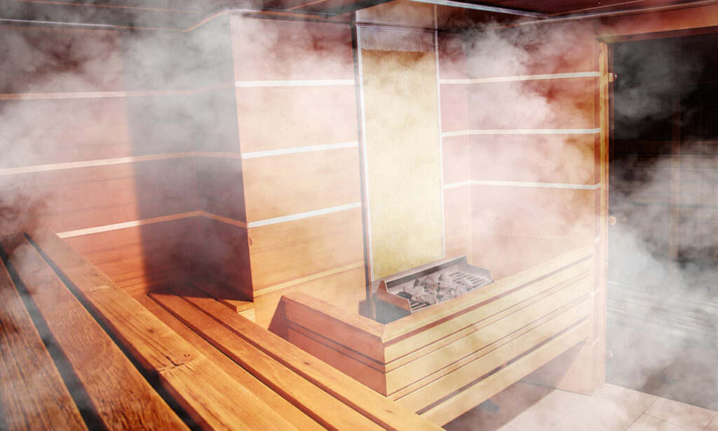 Sauna Ofen Unterschiede - Saunaraum mit Ofen und Dampf