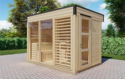 Kosten Sauna - Gartensauna mit Glaselementen