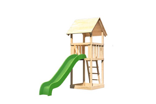 Akubi Spielturm Lotti Satteldach + Rutsche grün