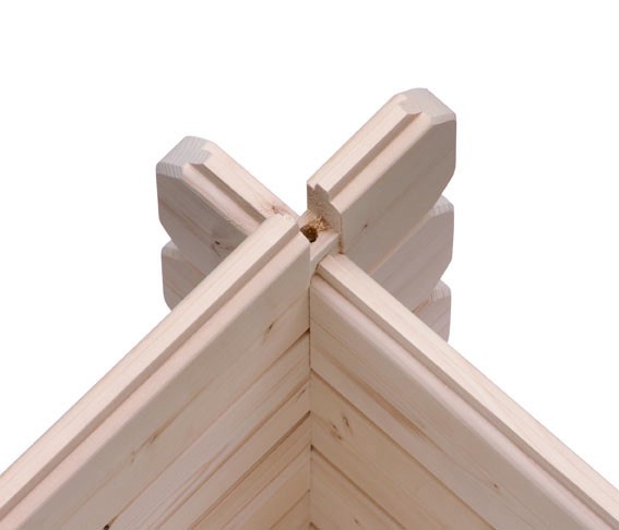 Woodfeeling Holz-Gartenhaus Bastrup 1 - 28 mm Schraub-/Stecksystem - naturbelassen