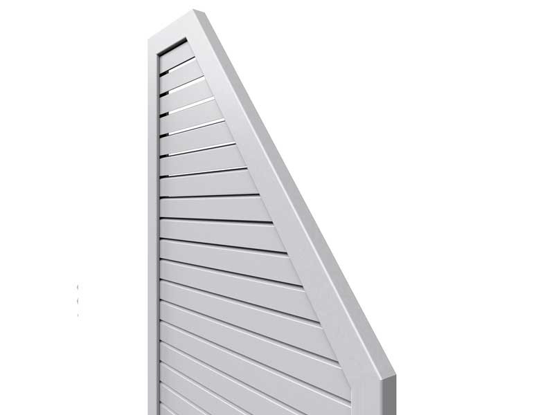 TraumGarten Sichtschutzzaun DESIGN RHOMBUS Silber Anschluss links - 90 x 180 auf 90 cm - Auslaufmodell