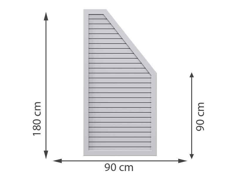 TraumGarten Sichtschutzzaun DESIGN RHOMBUS Silber Anschluss rechts - 90 x 180 auf 90 cm - Auslaufmodell