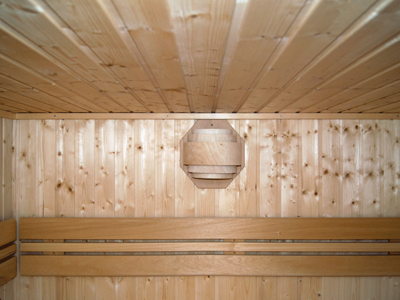 Elementbausauna Norway 2 - 70mm von Garten-Freunde - 4-Eck Sauna Fronteinstieg - 201 x 165 x 198 cm