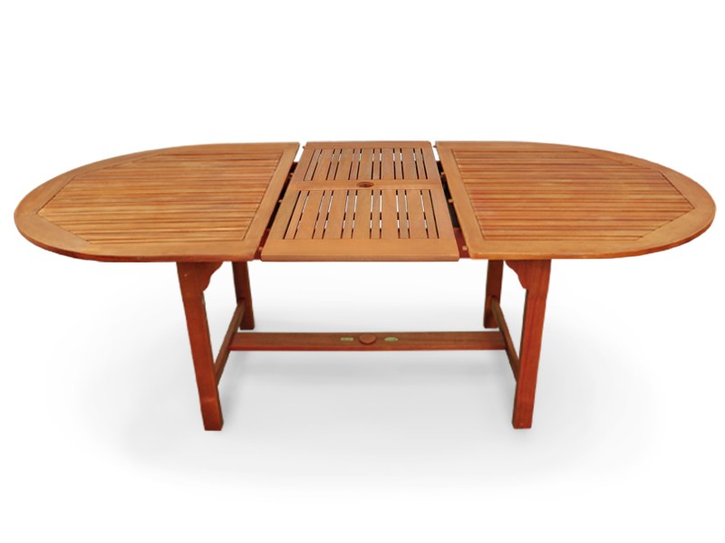 Gartenmöbel Gartentisch/Esstisch Sun Flair aus Eukalyptus - 170 / 220 cm lang