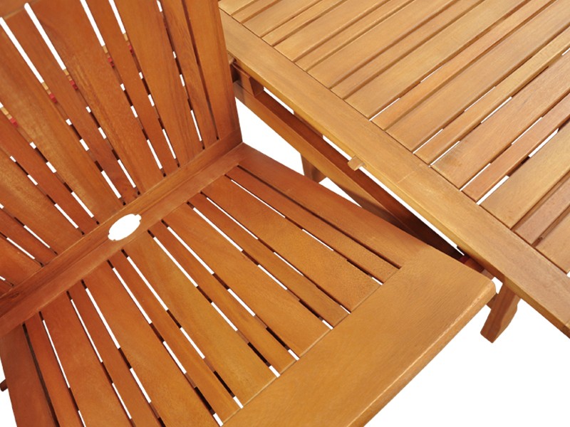 Gartenmöbel Set 5-teilig Essgarnitur inkl. 4 Stühlen - aus Eukalyptus
