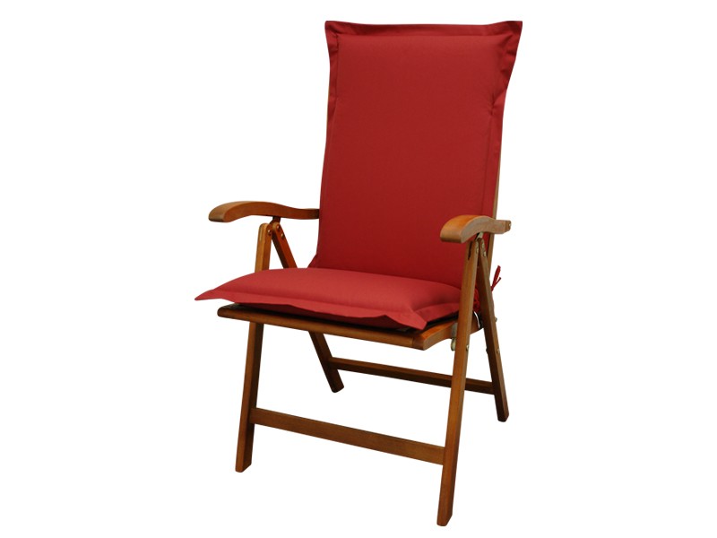 Gartenmöbel Sitzauflage Hochlehner Premium extra dick - Farbe: rot