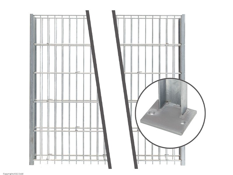 Deutsche Zauntechnik Gabionenpfosten-2er-Set SAPHIR - C-Profil - anthrazit - 1645 mm