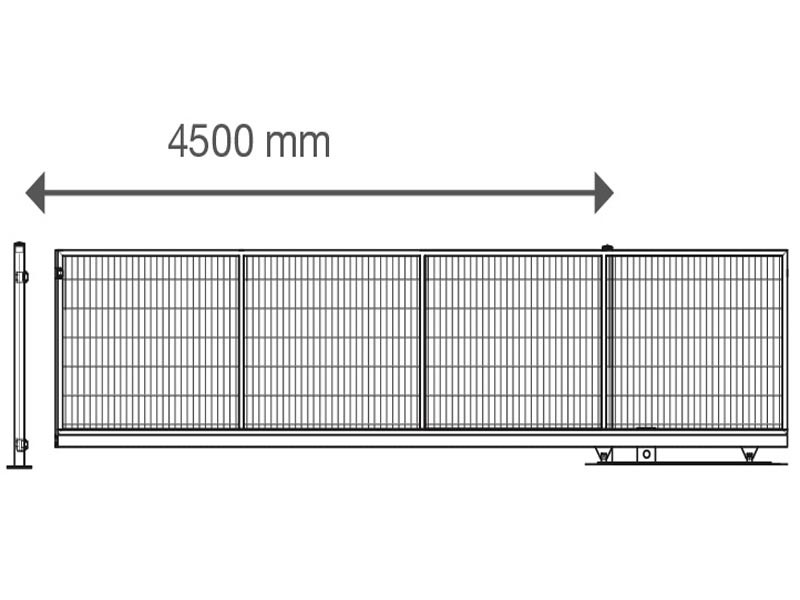Schiebetor V-Star F60 integriert  verzinkt (B: 4500mm x H: 1000 mm) - elektrisch betrieben