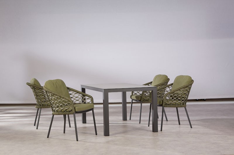 Best Dining-Sessel Mali, 62 x 75 x 83 cm inkl. Auflagen - grün