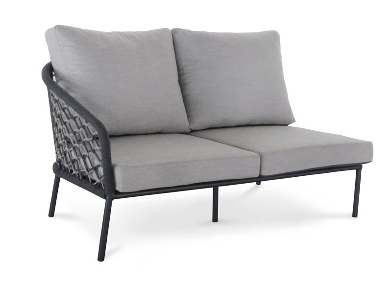 Best 2-Sitzer Couch Mali Seitenteil links, 154 x 92 x 78 cm inkl. Auflagen - anthrazit