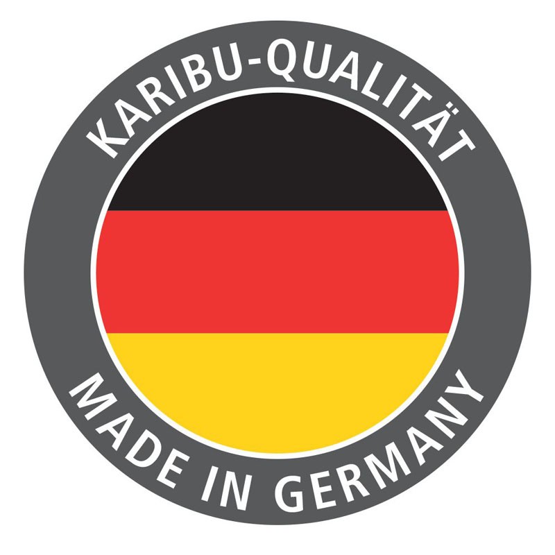 Karibu Gartenhaus Kerko 3 mit 2,4m Anbaudach + Rückwand - 19 mm - Schraub-/Stecksystem - terragrau