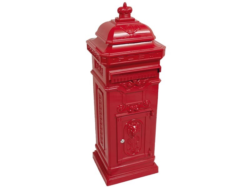 Briefkasten Standmodell, Aluminiumguß, rot