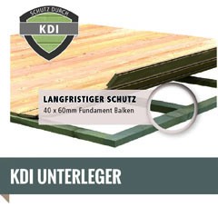 Woodfeeling Holz-Gartenhaus Askola 6 mit Anbaudach 2,8m - 19 mm Schraub-/Stecksystem - terragrau