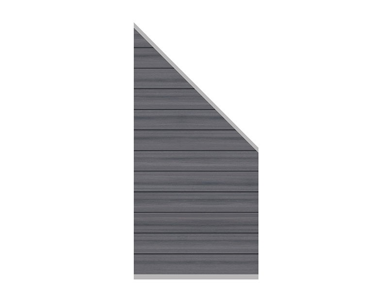 TraumGarten Sichtschutzzaun SYSTEM WPC PLATINUM Grau Anschluss Set - 91 x 184 auf 94 cm