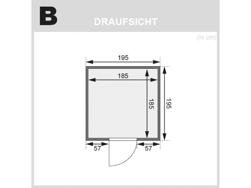 Karibu Innensauna Jara - 38 mm Blockbohlensauna - für niedrige Räume - ohne Dachkranz - 4,5kW Bio-Kombiofen mit externer Steuerung Easy bio
