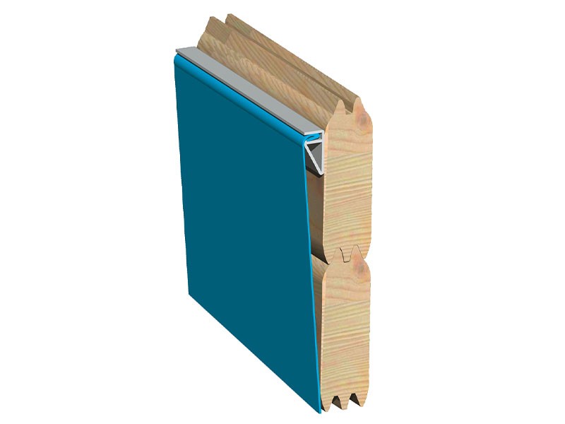 Karibu Holzpool Achteck X4 - anthrazit - blaue Folie
