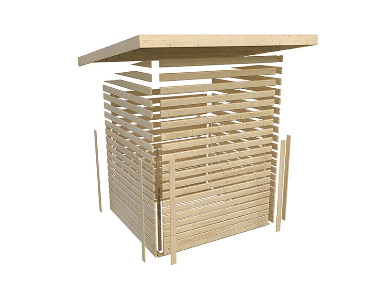 Karibu Holz-Gartenhaus Askola 6 - 19 mm Schraub-/Stecksystem - anthrazit