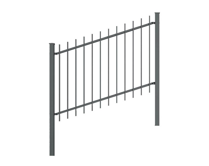 Deutsche Zauntechnik Schmuckzaun Residenz select BASEL+ - Komplett-Set Zaun für Hanglage - anthrazit - 14m x 1,8m