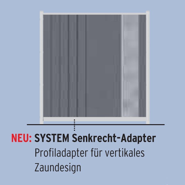 TraumGarten Adapter für Senkrecht Montage von SYSTEM Profilen Silber - 6 x 4 x 176 cm