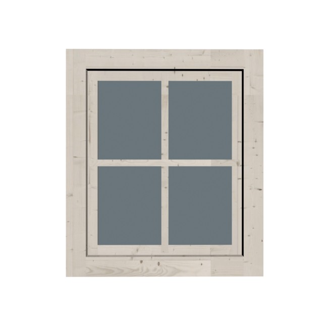 Karibu Holz Fenster für 28 mm Wandstärke - Dreh-/Kipptechnik - elfenbeinweiß