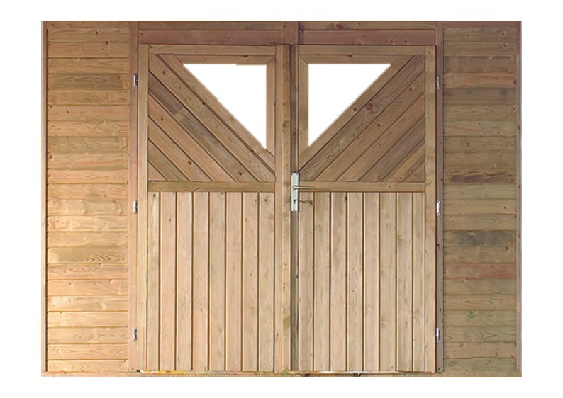 Karibu Rückwand-Element mit Doppeltür für Holz Einzelcarport