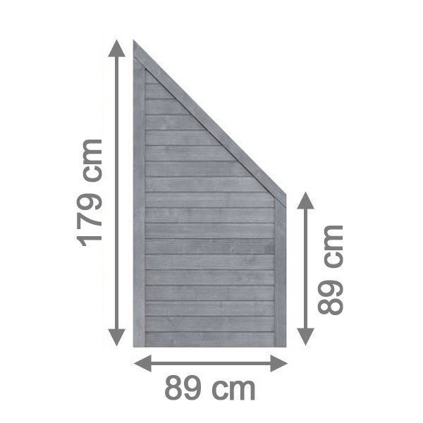 TraumGarten Sichtschutzzaun NEO DESIGN Grau Anschluss - 89 x 179 auf 89 cm