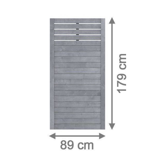 TraumGarten Sichtschutzzaun NEO DESIGN Grau Rechteck mit Gitter - 89 x 179 cm