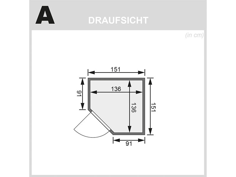 Karibu 68mm Systemsauna Nanja - Plug&Play - Eckeinstieg - Ganzglastür bronziert - mit Dachkranz - 3,6kW Plug&Play Bio-Kombiofen mit externer Steuerung Easy Bio