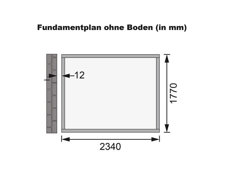 Karibu Holz-Anlehngartenhaus Bomlitz 2 - 19 mm Wandstärke (dreiwandig) - 9 cbm umbauter Raum - naturbelassen