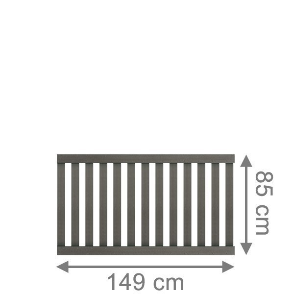 TraumGarten Vorgartenzaun Raja WPC Set anthrazit - 149 x 85 cm