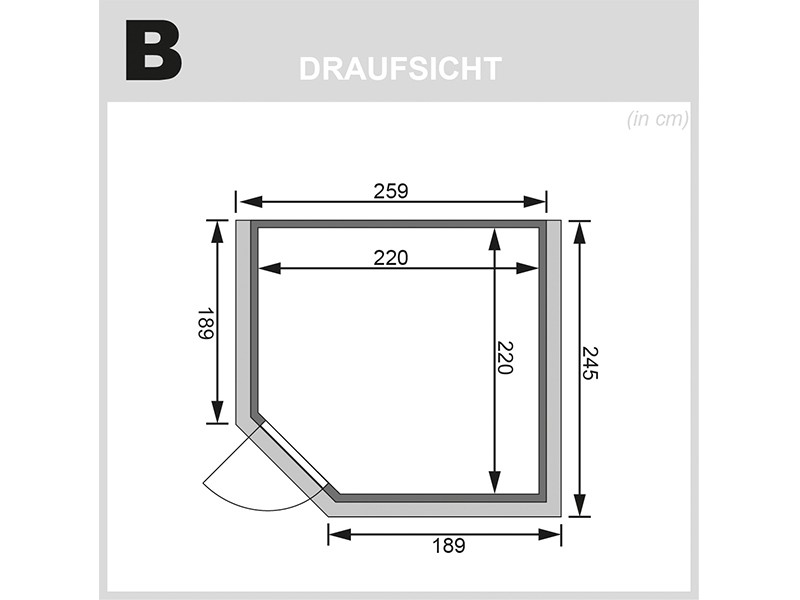 Karibu Innensauna Leona - 38 mm Blockbohlensauna - Ganzglastür bronziert - mit Dachkranz