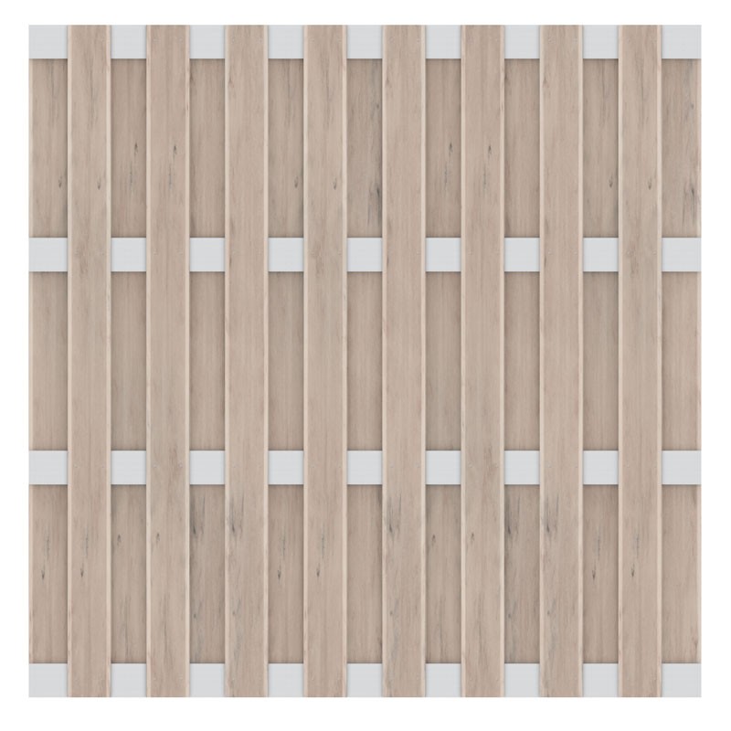 TraumGarten Sichtschutzzaun JUMBO WPC ALU Sand/Alu Rechteck - 179 x 179 cm