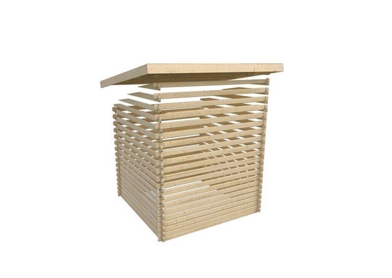 Karibu Holz-Gartenhaus Bastrup 5 mit 4m Anbaudach - 28 mm