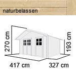 Woodfeeling Holz-Gartenhaus Radur 1 Satteldach 28 mm Blockbohlenhaus Mittelwandhaus- natur