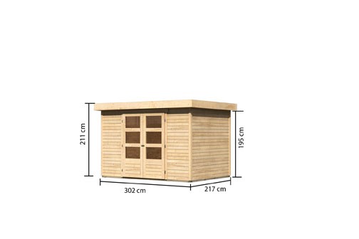 Woodfeeling Holz-Gartenhaus Askola 4 - 19 mm Schraub-/Stecksystem - naturbelassen