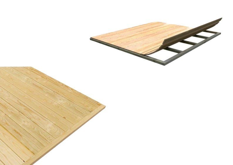 Woodfeeling Karibu Fußboden naturbelassen für Sockelmaß 2,20 x 2,20 m