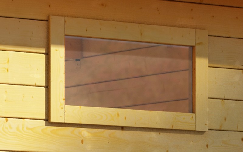 Woodfeeling 28 mm längliches feststehendes Fenster   - naturbelassen