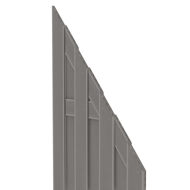 TraumGarten Sichtschutzzaun JUMBO WPC Grau Anschluss - 74 x 179 auf 90 cm