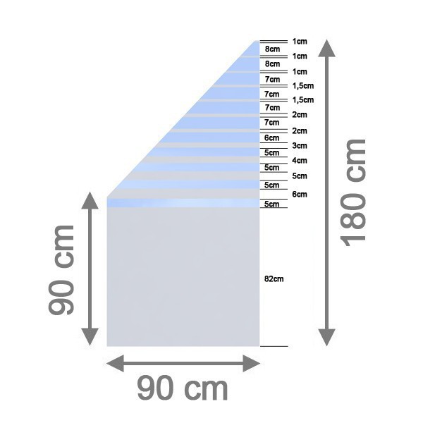 TraumGarten Sichtschutzzaun SYSTEM GLAS Beta Anschluss links - 90 x 180/90 cm