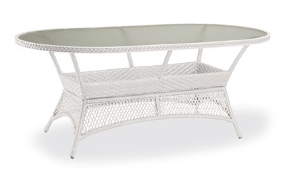 Best Alu-Korbtisch Madelene oval 180x100cm cremeweiß