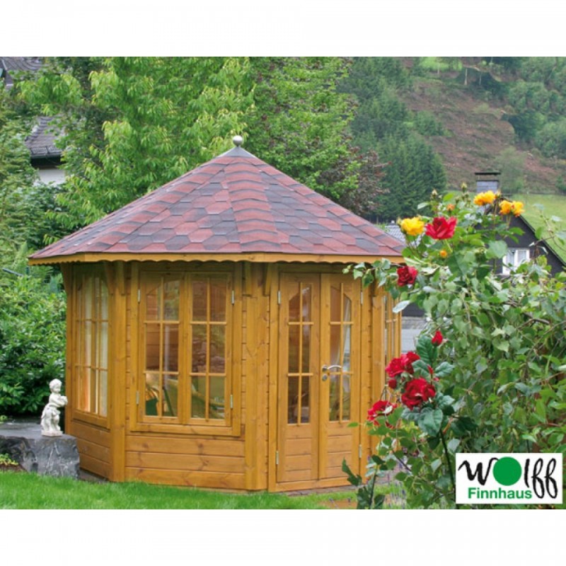 Wolff Finnhaus Holz-Gartenhaus Holz Gartenpavillon aus Holz Milano - 45mm -  3.0 schwarz