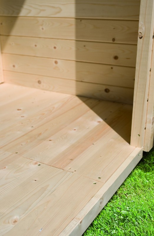 Woodfeeling Karibu Holz-Gartenhaus Fußboden für Sockelmaß 1,86m x 1,25m in naturbelassen (unbehandelt)