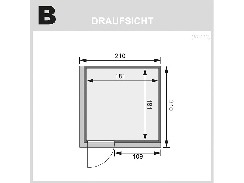Karibu 68mm Systembausauna Rodin - Fronteinstieg - Ganzglastür klar - mit Dachkranz - 9kW Saunaofen mit integr. Steuerung