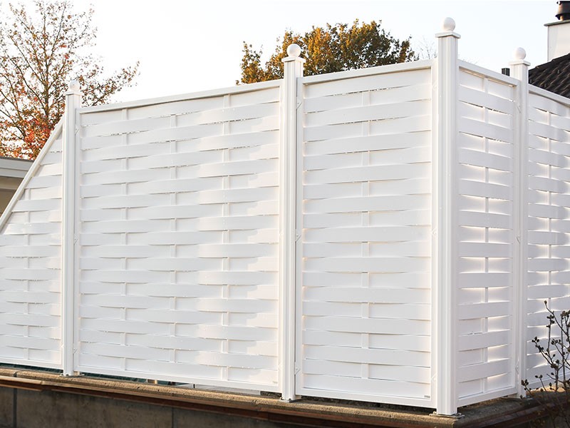 TraumGarten Sichtschutzzaun LONGLIFE ROMO Weiß Rechteck - 180 x 180 cm