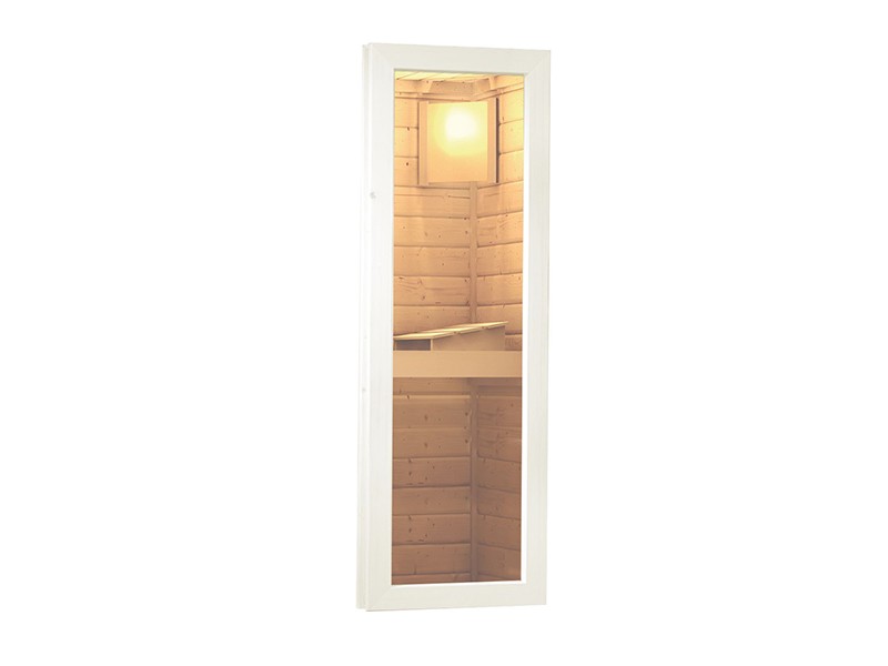 Karibu Sauna Fenster für Sauna Wandstärke 38/40 mm - 42 x 122 cm - elfenbeinweiß