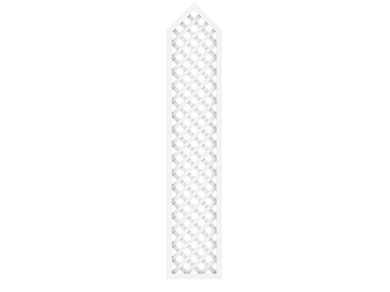 TraumGarten Sichtschutzzaun LONGLIFE Weiß Rankgitter mit Giebel - 40 x 180 (200) cm