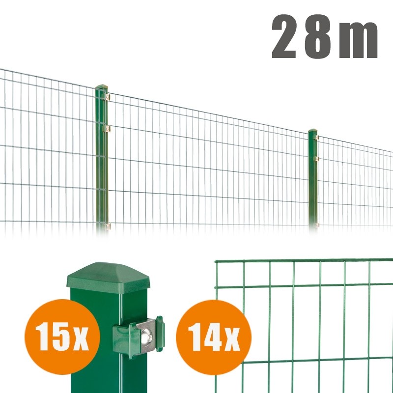 AOS Matte Michl Komplett-Zaun MICHL Länge 28m x Höhe 0,8 m moosgrün