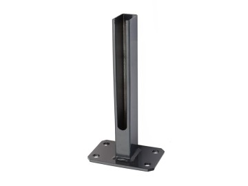 Deutsche Zauntechnik Fußplatte für Zaunpfosten Universal anthrazit - 60 x 40 mm