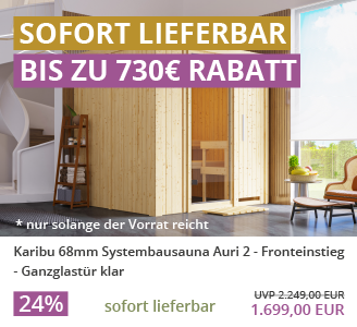 Sauna: Sofort lieferbar. Bis zu 730 Euro Rabatt. Jetzt im Garten Online Shop bestellen!