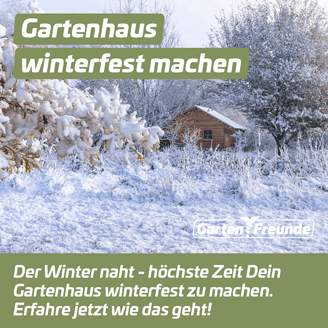 Magazin-Beitrag - Gartenhaus winterfest machen - Instagram-Beitrag